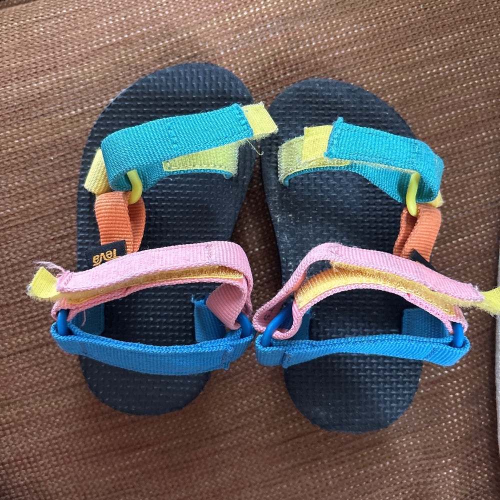 Teva Kids Multicolor Strappy Sandals - Blue, Pink, Yellow, Orange